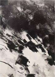 Snow Mountain Black And White Abstract Oil Painting